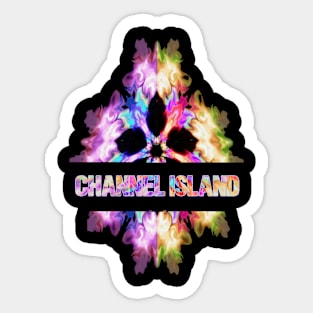 Channel island Tie Dye Watercolor Gift Souvenir Sticker